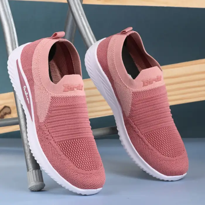 Birde Pink Mesh Casual Shoes For Women