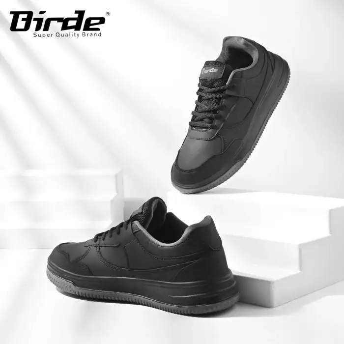Birde Stylish Black Synthetic Superior Quality Sneakers Shoes For Men