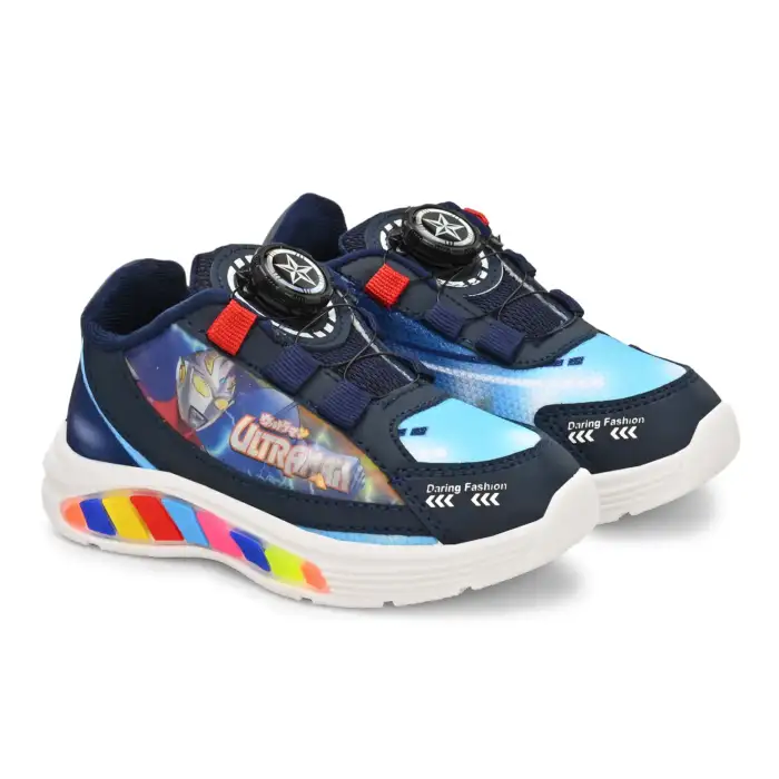 Birde New LED Light Spin Buckle Fast Lace-up Outdoor, Walking, Sports Shoes For Kids, Boys/Girls